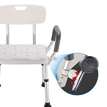 Strumento medico ABBD per panca da doccia con schienale e braccioli rimovibili - Sedia per vasca regolabile in altezza, sedile per vasca da bagno con idromassaggio spa - Sicurezza antiscivolo-B