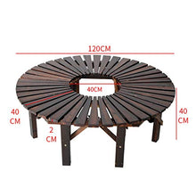 Panchina semicircolare in legno massello anticorrosivo da giardino da 120 cm, decorazione da giardino per esterni terrazza per il tempo libero sedia da parco, adatta per cortile, giardino, pastorale