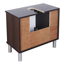 RICOO WM100-EB-W Mobile Bagno 60x54x32cm Mobiletto sotto-lavabo Armadio salvaspazio Arredamento Copricolonna Legno Rovere Marrone Porta Bianca