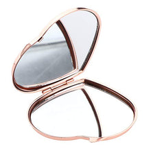 Weichuang Specchio da viaggio a forma di cuore a doppia faccia compatto piccolo specchio da trucco portatile per borsa da tasca o viaggio donna ragazza specchio da viaggio