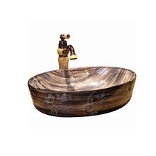 Lavabo da appoggio sopra lavabo per aumentare il bacino di ispessimento Hotel Lavabo Wood Grain (56x41x15cm) Lavandini bagno