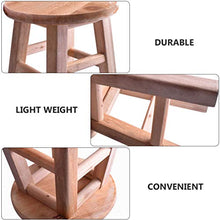 VICASKY Di Legno Sgabello Passo Piccolo Basso Piede Sgabello di bambù Rotondo Sgabello Rustico Mobili per La Casa per Il Bagno Doccia Bancone della Cucina (in Legno di Colore)
