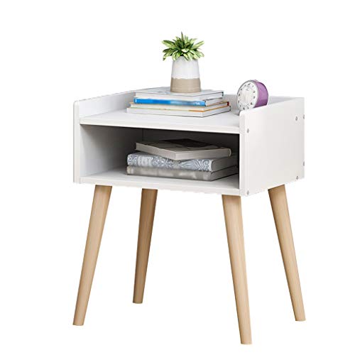 Comodino Assemblea Domestica Addensare Studio di Legno Solido Locker Letto n pompaggio Bagno Soggiorno Corridoio Multifunzione 33X28X44cm FANJIANI (Color : White)