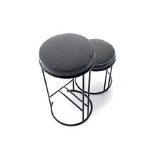 Sedia ufficio,Struttura in ferro Cuscino in tessuto grigio, seduta rotonda con piede alto Sgabello da bar Altezza piastra 75 cm (30 pollici), vernice spray nera, usata per ristoranti, bar, caffè, re