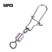 Focket 50 PZ 2# 4# 5# 6# 8# Connettori da Pesca, Cuscinetti da Pesca in Acciaio Inossidabile Perni a Scatto con Gancio Connettore Girevole a Rotazione(2#)