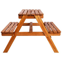 Festnight Tavolo da Picnic per Bambini in Legno di Acacia con Ombrellone,Tavolo da Giardino per Bambini in Legno con Ombrellone 79x90x60cm