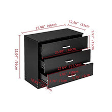 GUHUIHE Comodino, comodini con cassetto, Legno Semplice Comodo a 3 cassetti a 3 cassetti Tavolo Notturno Nero, Comodino (66 x 33 x 56) cm