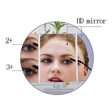 SHY Specchio per Il Trucco cosmetico Triplo Unico ， Specchio per Il Trucco Tascabile Compatto da Viaggio con 24 luci a LED ， Specchio dimmerabile da Tavolo Batteria inclu