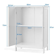 GOPLUS Mobiletto per Bagno con Due Ante Armadietto in Legno Bianco 87x60x35 cm
