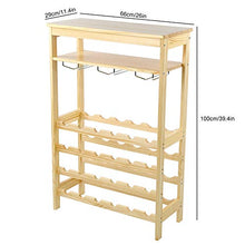 Cantinetta Portabottiglie di Vino in Bambù, Scaffale Porta Bottiglie 6 Ripiani, Portabottiglie da 24 Bottiglie per Vino, Acqua, Spumante, Champagne, 100 x 66 x 29 cm