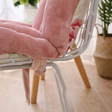 Cuscino per Sedia a Dondolo Riempito, Cuscino per Sedia con Angoli addensati con Lacci, Cuscino per Sedia con Schienale in Peluche, Cuscino per Sedile per Ufficio Studente caffè-Bianco