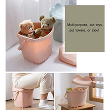 Sgabello di stoccaggio plastica può sedersi Scatola di immagazzinaggio Multifunzione Scatola di immagazzinaggio 31 * 26 * 32 cm LCSHAN (Color : Pink)