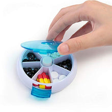 Portapillole Household Rotary piccola pillola scatola portatile Una settimana Dispensing Viaggi Pill Box Confezione Pill Box pillole di imballaggio Organizer Armadietti farmacia