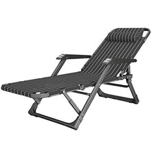 SHUAIIJUAN Sedia per il tempo libero domestico Nero Heavy Duty s |Sedie Sdraio da spiaggia reclinabili for Outdoor Giardino Patio |Pieghevole sedie reclinabili con poggiatesta Max.Capacità di carico 2
