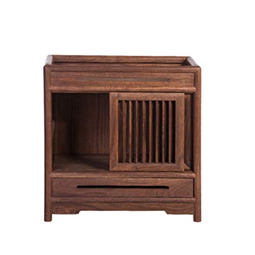 XuZeLii Credenza Armadio da tè in Stile Cinese in Legno massello in Legno massello Nero mobili per la Noce Adatto per Ingresso Bagno (Colore : Black Walnut, Size : 60x40x66cm)