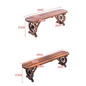 Panchina da giardino in legno per esterni 2-3 posti panchina da giardino in legno massello anticorrosivo senza schienale, fioriera per terrazza da giardino con piedini a ruota,usata per prato,ingres