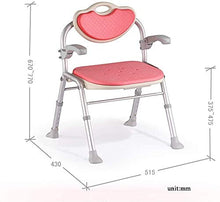Sgabello da doccia Bagno sgabello rosa anziano Bathing sedia pieghevole Bagno Doccia con schienale Sgabello regolabile in altezza Bagno Sgabello con schiuma EVA Cuscino girevole corrimano e oversize a