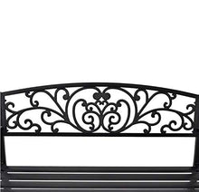 Pissente, sedia da giardino con schienale a fantasia, panca da giardino con bracciolo, per cortile terrazzo, parco, caffè, 127 x 60 x 85 cm