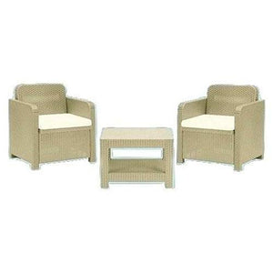 531297 - Salotto Set DIVANETTI in Resina Effetto Rattan Juta Tete A Tete