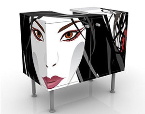 Mobile per lavabo Design Asian Girl 60x55x35cm, Basso, Larghezza: 60cm, Regolabile, mobiletto da lavandino, lavandino, mobiletto da lavabo, lavabo, mobiletto, Bagno, Bagnetto, Mobile da Bagno
