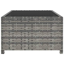 Tidyard Lettini Prendisole con Tavolo in Polyrattan, 2 pz Lettini da Giardino, Sedie a Sdraio da Giardino Grigio