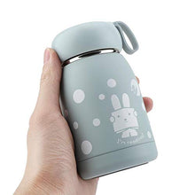 Rockyin Acciaio Inossidabile Carino Coniglio Modello Vuoto Tazza della Bottiglia Mug Thermos Cup Acqua (Blu)