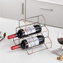 Pandao Portabottiglie per Vino, Portabottiglie da Tavolo a Nido dape, Portabottiglie Orizzontali per Vino, Portabottiglie per Vino da 6 Bottiglie, Portabottiglie per Vino Moderno in Metallo