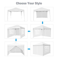 COBIZI Gazebo da Giardino 3 x 3 m Gazebo Pieghevole Impermeabile, con 4 pareti Laterali e Gambe Regolabili e Finestra per Giardino, per Giardino, Picnic, Spiagge, Feste, attività all'Aperto(Bianco)