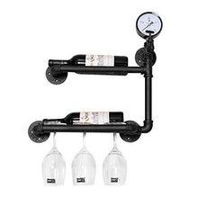 LHQ-HQ Vino Wine Rack Holder Ferro battuto a Parete invertito Wine Rack Home Decor Wine Rack di stoccaggio Sicuro e Stabile Antiscivolo Holder Vino - con Porta Bicchiere