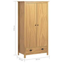 FAMIROSA Armadio a 2 Ante Hill Range 89x50x170 cm Legno Massello di Pino