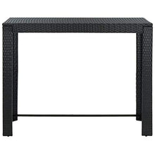 FAMIROSA Tavolo Bar da Giardino Nero 140,5x60,5x110,5 cm Polyrattan