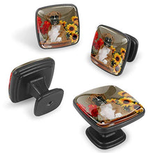 Cucciolo di boxer di fiori Pomelli per Porta Set di 4 Pomelli per Mobili Manopole per Cassetti Cucina Armadio Vetro