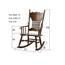 XinQing-Sedia a Dondolo American Country Doccia Sedia a Dondolo Poltrona Schienale in Legno massello per Riposo Pigro, Adatto per Ufficio, Camera da Letto, Studio, Giardino 57x81x105