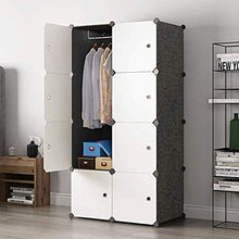 WBTY - Cesto portaoggetti portatile da assemblare, armadio, camera da letto, armadio con ante