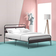 WGYDREAM Letto Struttura Letto Singolo con Testiera in Legno Base per Rete Solida in Metallo Nero per Ampio Spazio di Archiviazione per Adulti, 140 X 200 Cm