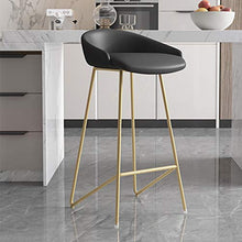 Sgabello da Bar in Metallo per Uso Domestico Sgabello Alto, Sgabello da Bar in Ferro in Stile Nordico con Cuscino in Spugna, con Cuscino Antiscivolo e Installazione Semplice Arancione, Nero
