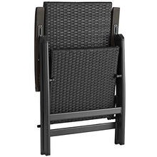 TecTake 800721 Poltrona da Giardino per Rilassarsi, Regolabile a 5 Altezze, Polyrattan, 68 x 58 x 107,5 cm -Disponibile in Diversi Colori (Nero | No. 403233)
