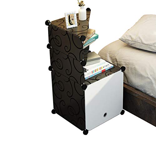 OCCP Armadio da Camera da Letto Fai-da-Te Armadio Multifunzione Scatola di plastica Decorazione Domestica e Deposito per Bambini (Bianco e Nero)
