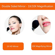 Specchio per Trucco Double Face Specchio Cosmetico Illuminato con Luci LED Ingradimento 1X/10 X 360° Girevole per Trucco, Camera da Letto, Specchio di Viaggio USB Ricaricabile