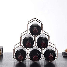 Free Standing Tabletop 6 Bottles Wine Rack, 3-Tier Iron Wine Bottle Display Holder Living Room Decorations Portable Modern Minimalist Design for Wine Lovers