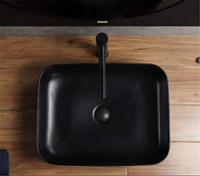 LHY BATHLEADER Lavandino di Ceramica dei bagni, lavandino Ovale del contatore Montato Superiore, lavabo di Arte Ultra Sottile,Black