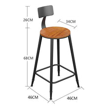 DFREW Sgabelli Bar Retro Presidenza Di Stile Industriale Sgabello Alto Mobili Cucina - Legno Massiccio/Pu Spugna Back (94X46X46Cm) (Stile: 1#),2#