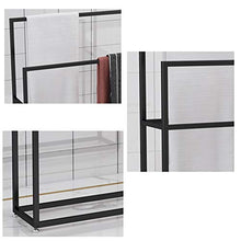 Portasciugamani da Terra,Porta Asciugamano da Terra con 2 Braccia,Porta Asciugamani da Bagno,Porta asciugamani Hjypmjj/Nero / 75x20x110cm