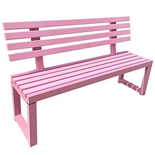 GaoF Panchina da Giardino Rosa Panchina da terrazza per Esterni, panchine da Giardino Resistenti alle intemperie in ghisa e Legno massello, panchina a 2-3 posti con Schienale e