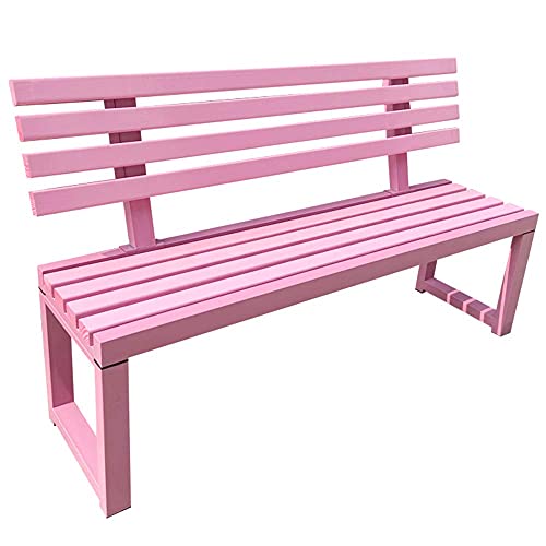 GaoF Panchina da Giardino Rosa Panchina da terrazza per Esterni, panchine da Giardino Resistenti alle intemperie in ghisa e Legno massello, panchina a 2-3 posti con Schienale e