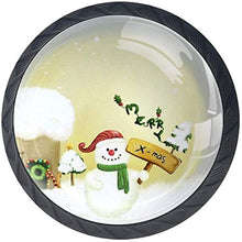 Xmas Snowman Gift Snow Moon Pomelli per Porta Set di 4 Pomelli per Mobili Manopole per Cassetti Cucina Armadio Vetro