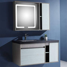 Set di Mobiletti Specchio e Lavabo Rock Slab Slab Bagno Mobile Mobile Bagno in Legno Large Blocchetto Bagno Mobile a Muro Specchio Mobile Vanity (Color : Green, Size : 48x99x50cm)
