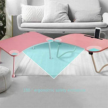 Tavolo da picnic all'aperto Pieghevole Letto Laptop Table Vassoio Lap Desk Desk Taccuino con supporto Tazza Slot Regolabile Anti Slip Gambe Pieghevole per Studio da campeggio all'aperto per interni St