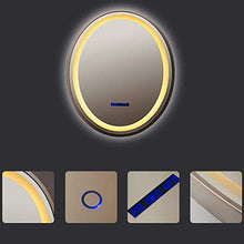 AJH Specchio da Bagno Specchio da Parete Moderno Illuminato a LED con dimmer e luci Funzione antiappannamento a Parete Display della Temperatura del Tempo Specchio di cortesi
