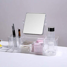 Specchio di Trucco Acrilico Cosmetici Desktop Storage Box Specchio Integrato Dresser Cura della Pelle Shelf